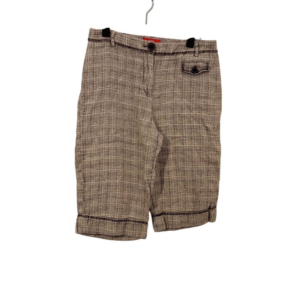 Oscar by Oscar De La Renta Women Gray Khaki Shorts 4